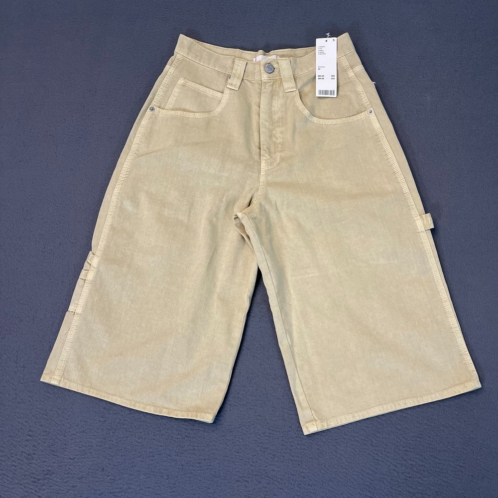 BDG Womens 24 Jean Jorts Cargo Chino Utility Carpenter 14" 100% Cotton UO NWT